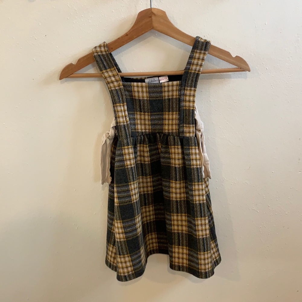 Zara kids pinafore plaid dress